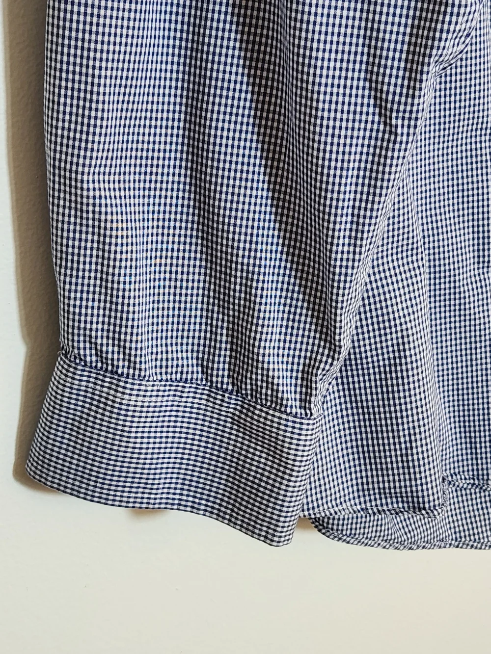 Club Room Navy and White Gingham Check Dress Shirt Size 17 34/35